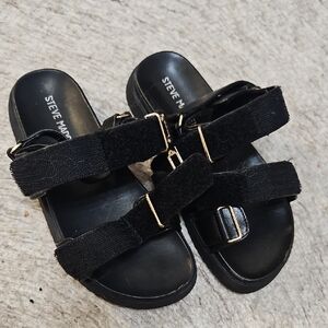Steve Madden Black Strap Sandals